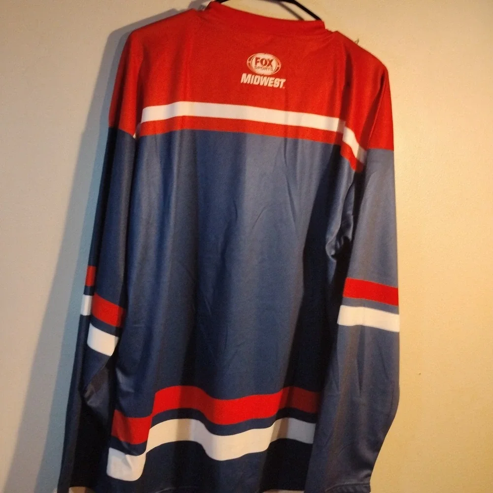 St. Louis Cardinals Men Jersey XL Fox Sports Midwest Blue Long Slvs Hockey Style